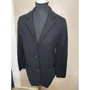 J. Crew Sweater Blazer In Black Size L  Office Casual  Schoolboy Preppy Career